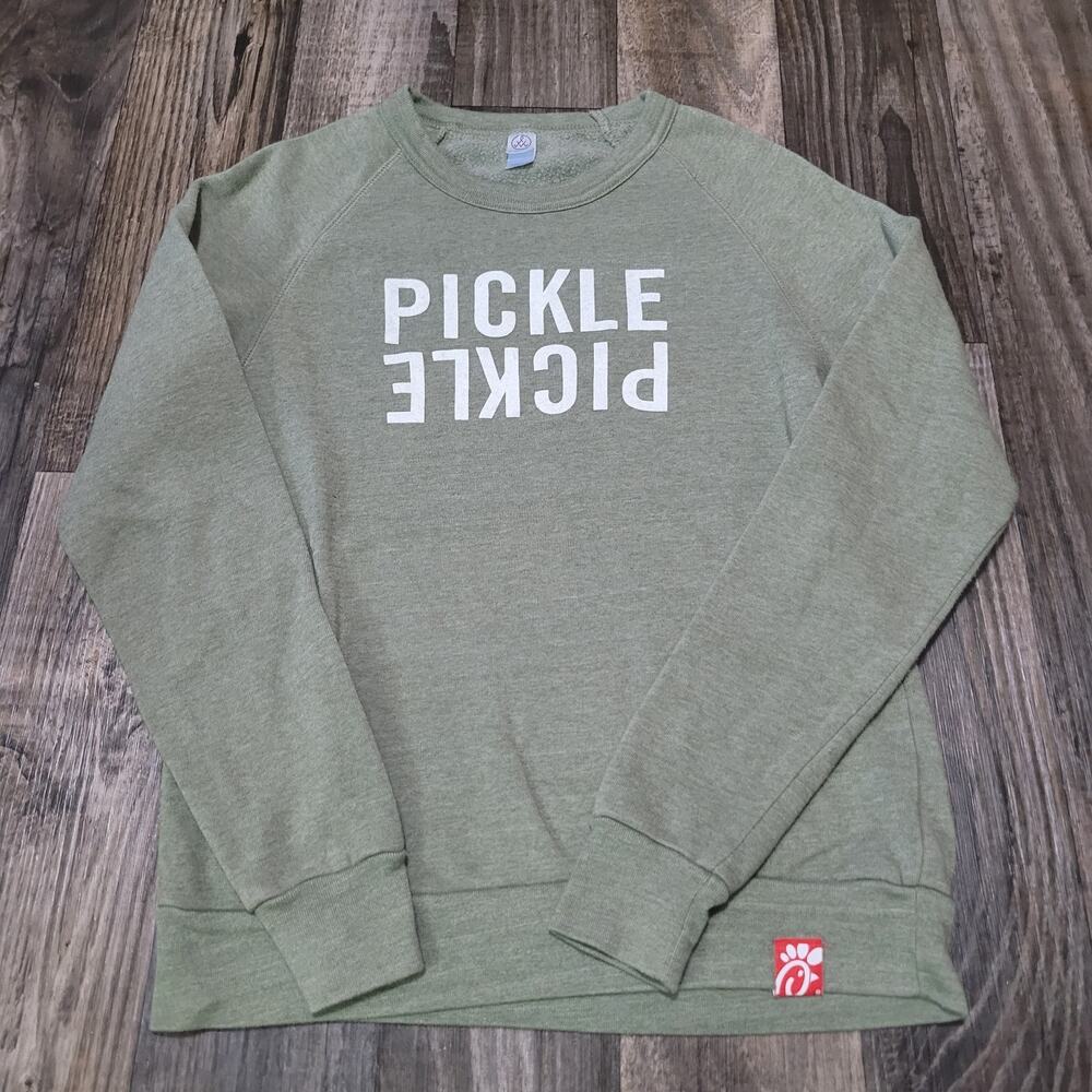 Chick Fil A Original Pickle Crewneck Longsleeve‎ Pullover Women's Size Small